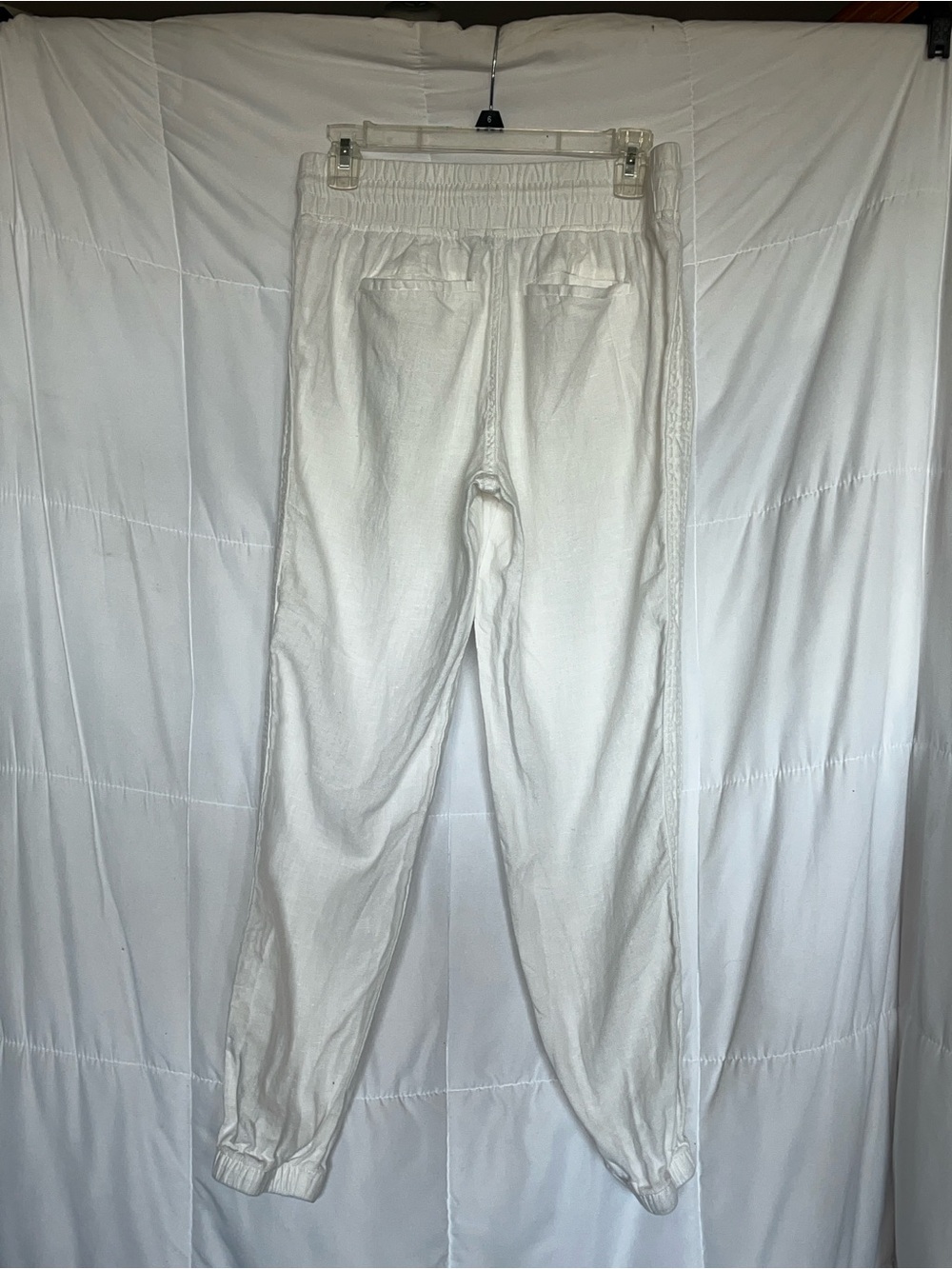 Athleta Cabo Linen Jogger 4 Calla Lily White | Lightweight Summer Pants - Picture 5 of 7
